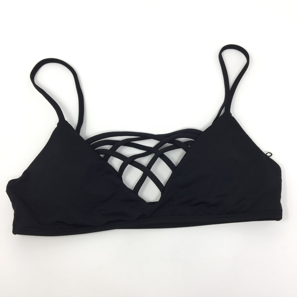 L*Space Jaime Crisscross Bralette Bikini Top Black - Picture 6 of 8